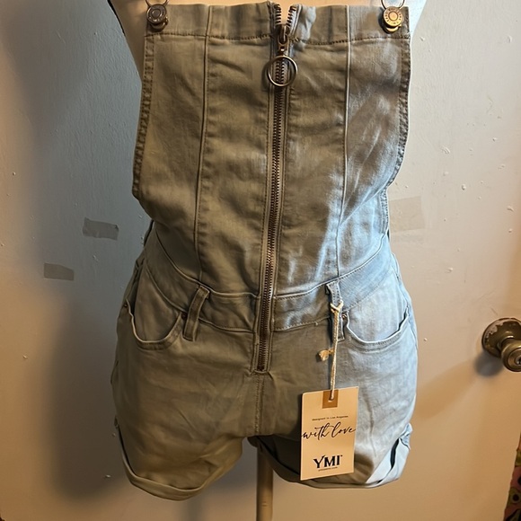 Women’s stonewashed denim overalls - Picture 3 of 5